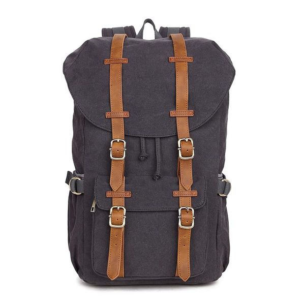 

backpack outdoor travel genuine leather canvas sport for men women