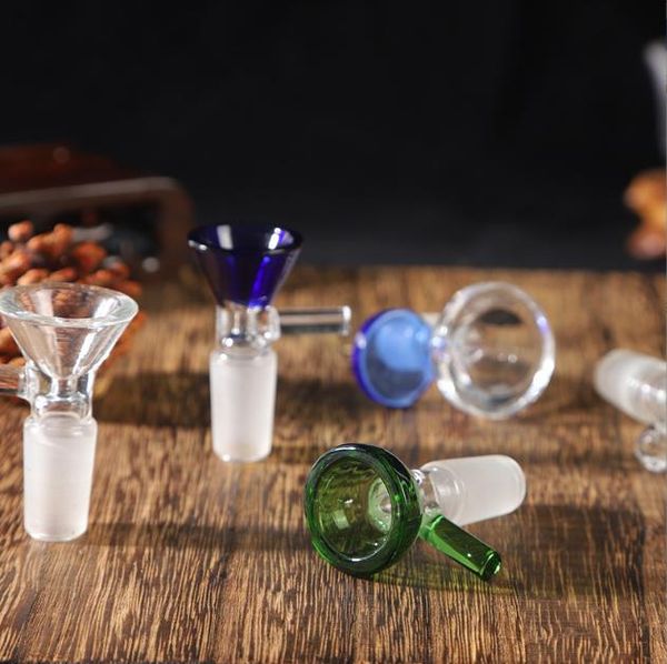 DHL!!! Trichter Schneeflocke 14mm 18mm Männliche Glasschalen 5 Farben Rauchen Glas Bong Schüssel Stück Für Bongs Bohrinseln