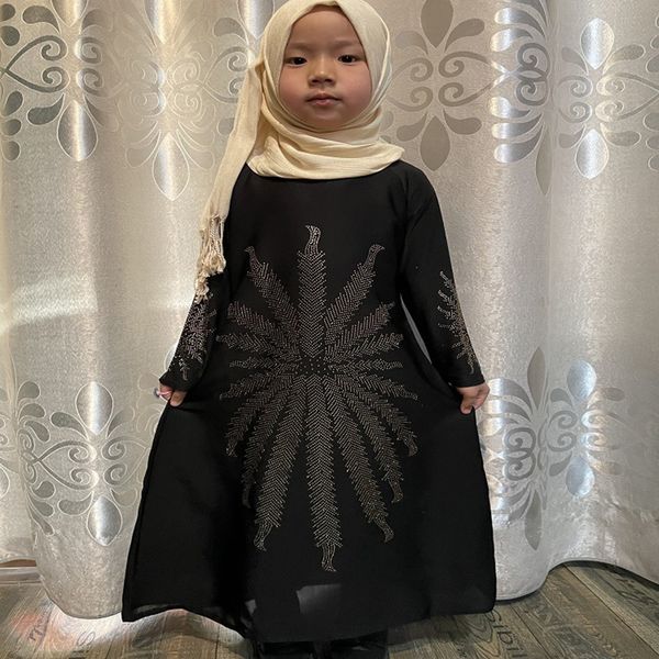 

ramadan eid mubarak abaya dubai muslim hijab enfant dress turkey islam clothing robe longue arabic dresses for kids vestidos, Red