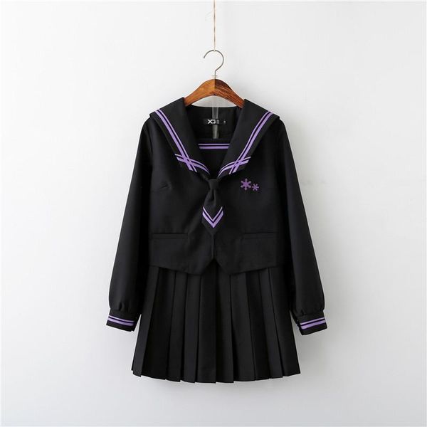 

clothing sets uniform snowflake embroidery school sailor suits wear women lolita chorus uniforms, White