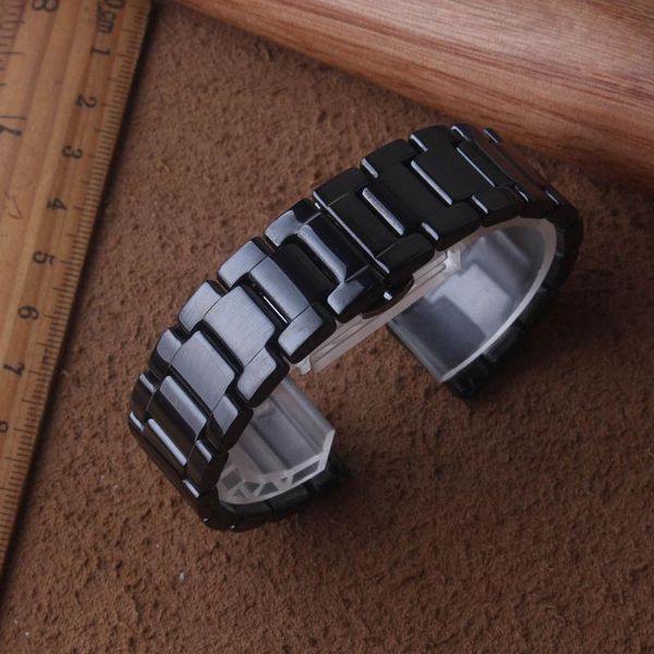 

watch bands ceramic bracelet polished 14 15 16 17 18 19 20 21 22mm watchband black strap wristwatches band not fade accessories, Black;brown