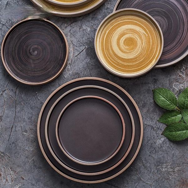 

dishes & plates porcelain dinner sets plate set kawaii retro ceramic tableware restaurant kitchen accessories cake steak sushi