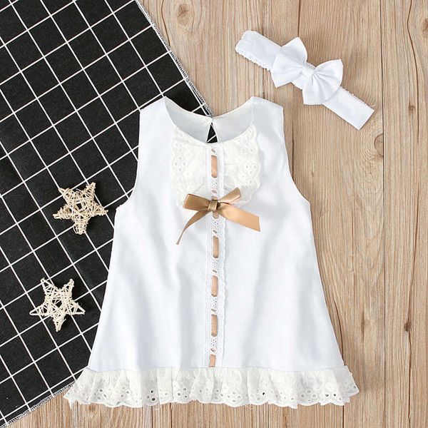 

newborn baby girl dress sleeveless casual maxi bow dress+headband set outfit bowknot ruffle red clothes baby summer dress #9, Red;yellow