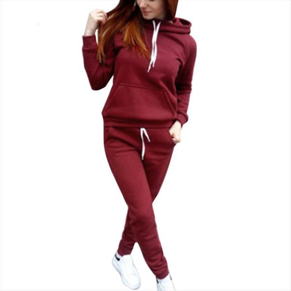 

solid two piece sets womenpant hooded sweater long wide leg trousers ladies knitted suits streetwear tricot tracksuit, White