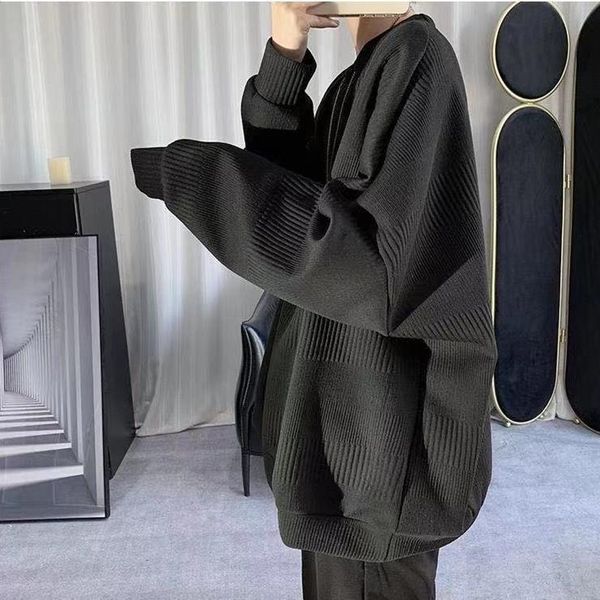 

men's sweaters knit sweater round neck loose casual spring and autumn jacket men, White;black