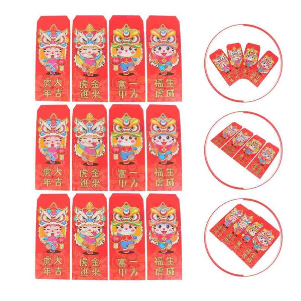 

gift wrap 12pcs chinese traditional red envelopes 2022 year thickened