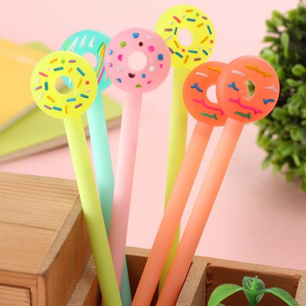 

gel pens 48 pcs cartoon donut pen black ink gel-inkpens for writing cute stationery office school supplies wholesale