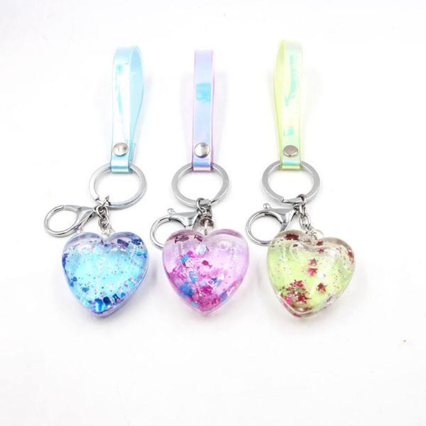 

keychains 1 pc alloy creative 3d funny cute heart drip oil bottle key rings chains girls boys friend gift, Silver
