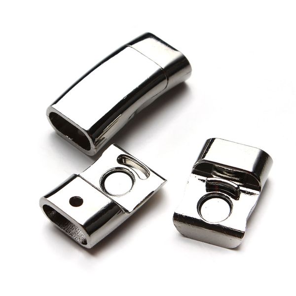 

rhodium plated strong magnetic clasp rectangle for flat leather cord bracelet jewelry diy