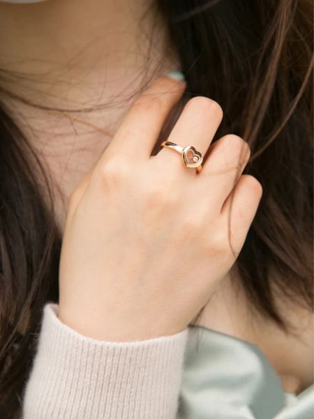 

france cho@par#d/ chopin ring happydiamonds plated with 18k white gold women's love single diamond luxurys designers jewelry, Slivery;golden