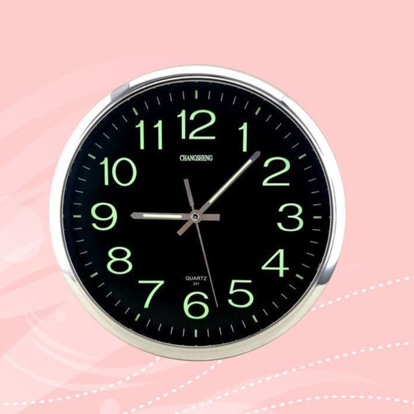 

wall clocks round hanging clock living room creative mute movement household bedroom luminous without batter