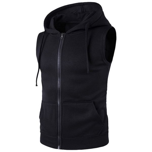 

shujin men's svels vt, plain hooded et, knitted et with pocket zipper, casual, fashionable, suitable for autumn and spring, Black;white