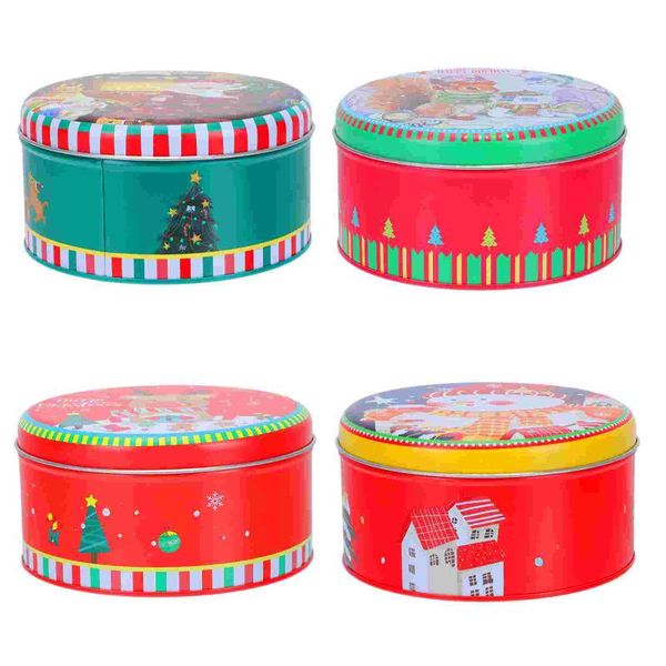 

gift wrap 4pcs christmas themed elements pattern tinplate cookies packaging boxes