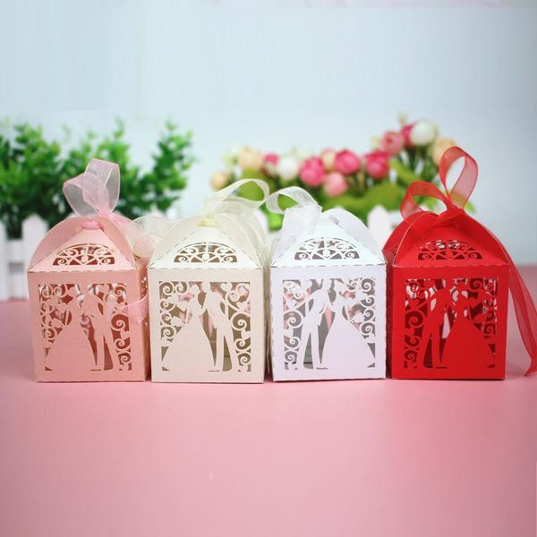 

gift wrap 50pcs lase cut hollow carriage bride groom guests boxes wedding sweets candy box paper packaging baby shower chocolate