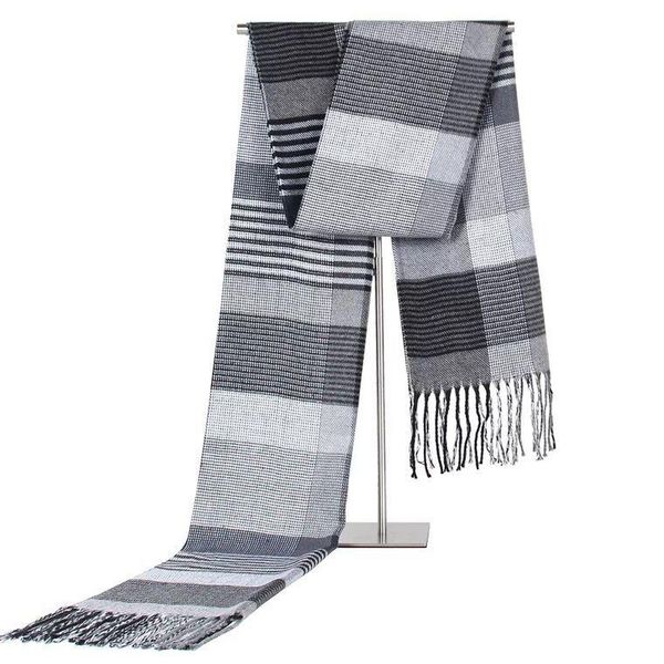 

scarves 2021 autumn and winter business casual lattices men's, Blue;gray