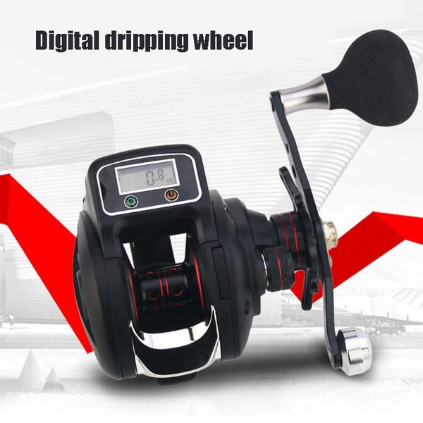 

led baitcasting fishing reel with line counter 14 shielded ball bearings 6.3:1 gear ratio reels crank handle wheel