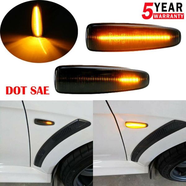 

emergency lights 2 pieces amber dynamic led fender side marker turn signal for mistubishi outlander sport mirage lancer evolution x