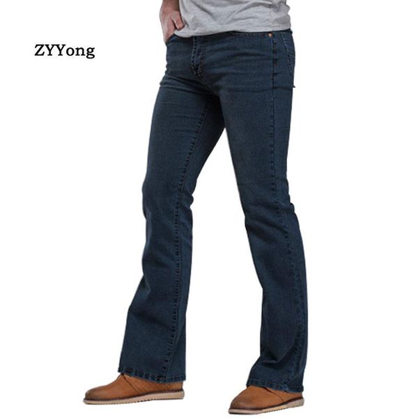 

men's jeans men flared boot cut denim pants comfortable stretch slim slightly designer classic leisure blue black trousers