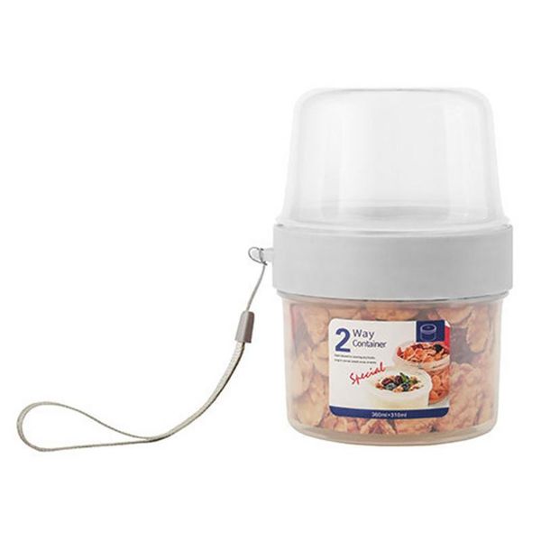 

storage bottles & jars double layer sealed nuts cereal milk can keep fresh transparent pp home kitchen fruit container vegetable salad food