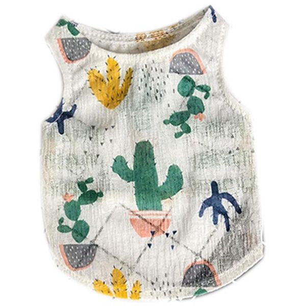 

dog apparel breathable print puppy vests t-shirts summer pet dogs sleeveless polyester cat clothes soft shirts chihuahua teddy clothin