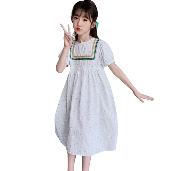 

kids dresses for girls floral pattern girls' party dress children summer girl costume 6 8 10 12 14 210527, Red;yellow