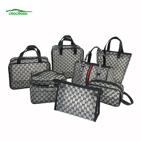 

women's transparent mesh make up wash handbag hands cosmetic bucket toilet storage beach travel shopping purse bag for girl