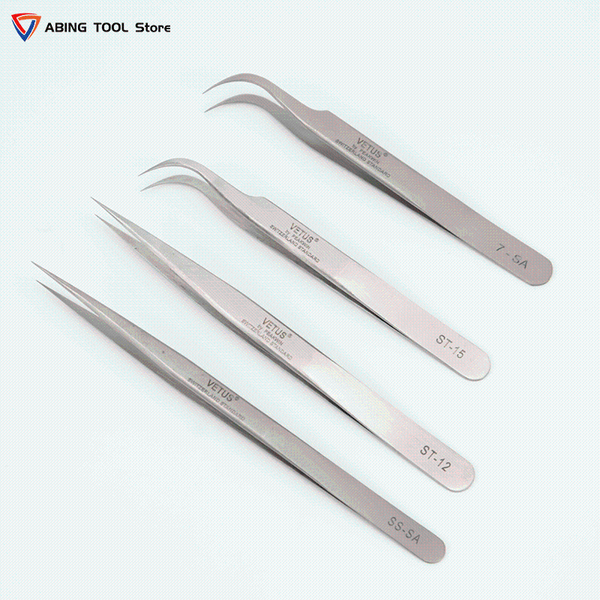 

original vetus ts series stainless steel industrial anti-static tweezers for phone repair tools with security labe cell repairing