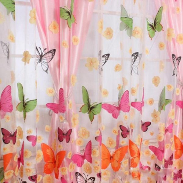 

curtain & drapes classical butterfly tulle screens sheer voile curtains drape panel window decor