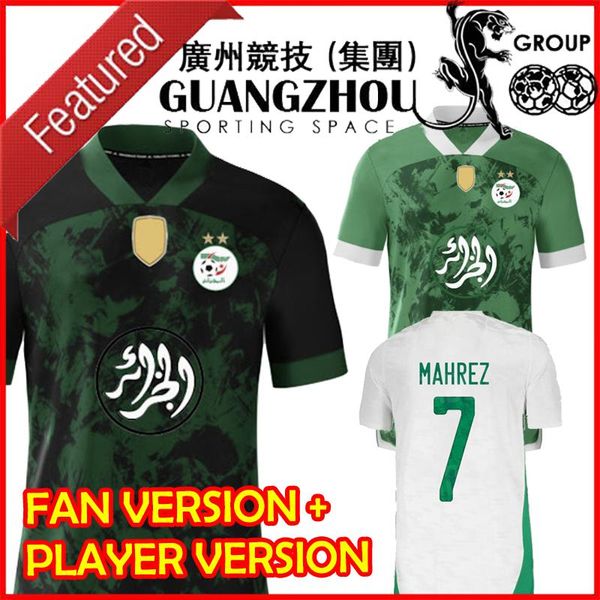 

20 21 algeria special soccer jersey mahrez 2021 home white fan & player version football shirt men maillot de foot atal feghouli slimani arm, Black;yellow