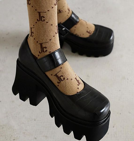 

waterproof women pumps high heels leather brogues casual female mujer sapato feminino chunky shoes woman lady ladies shoe sa0454 dress, Black