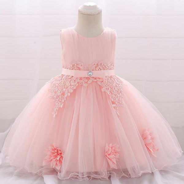 

girl's dresses flower baby girls wedding dress for toddler bridesmaid pearl lace children clothes princess party prom 3 12 24m, Red;yellow