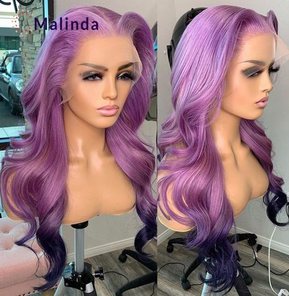 

lace wigs 13x4 613 blonde front wig human hair ombre purple pre plucked with baby body wave, Black;brown