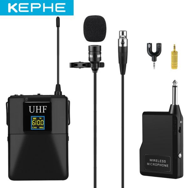 

microphones microphone professional uhf wireless system lavalier lapel mic receiver+transmitter for camcorder recorder