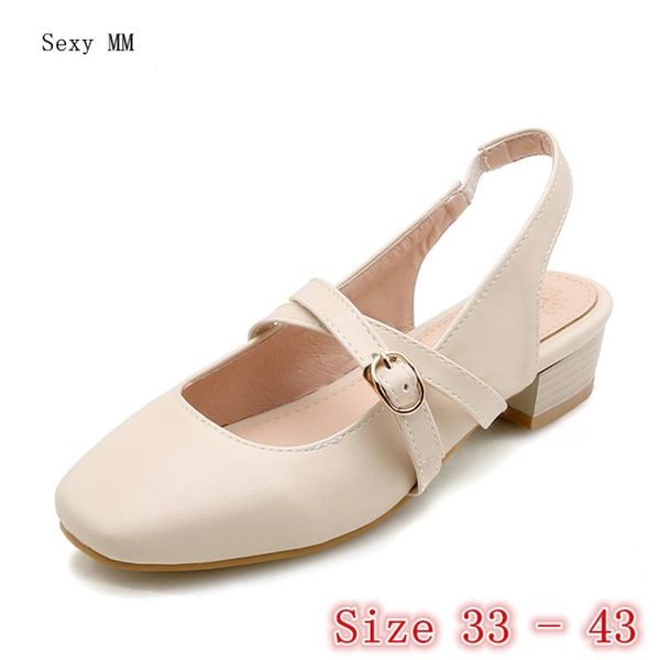 

dress shoes low high heels women pumps heel mary janes stiletto woman party small plus size 33 34 - 40 41 42 43, Black