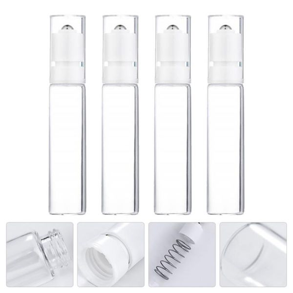 

storage bottles & jars 4pcs 15ml essential oil glass roller container dispenser