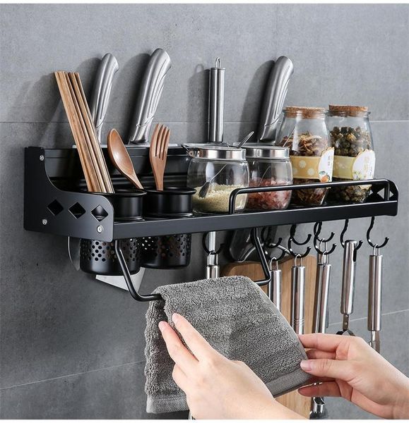 

hooks & rails wall-mount spice racks organizer shelf cooking with kitchen tools holder shelves fixtur accessories