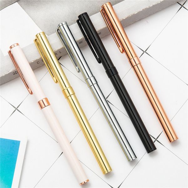 

new creative student teacher metal ballpoint pens school office writing gift business pen classical signature pen, Blue;orange