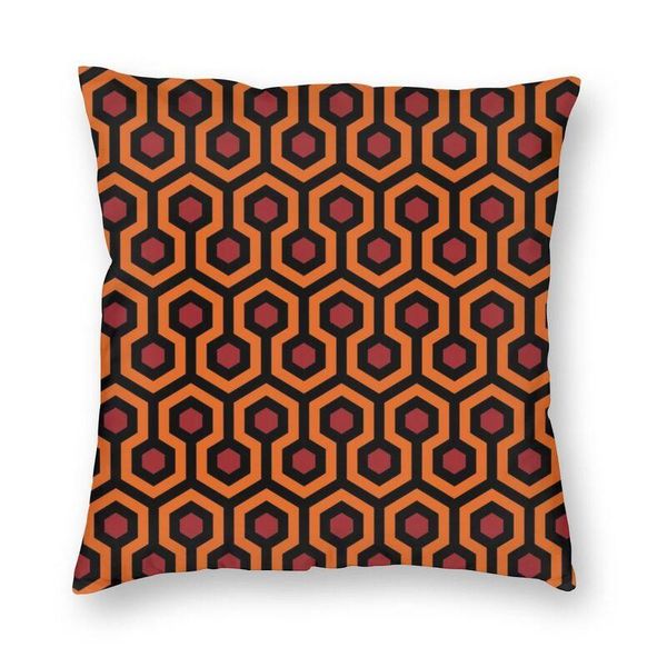 

cushion/decorative pillow orange shining looped hexagons overlook el carpet square case home decor geometric cushion cover throw for car
