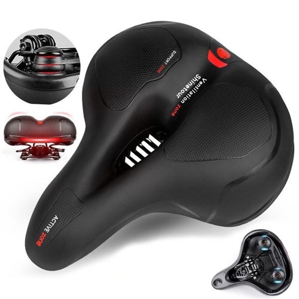 

bike saddles bicycle seat big busaddle mountain absorber wide comfortable accessories with warning reflective strip
