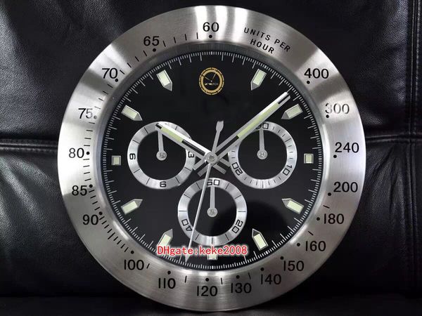 

3 colors fashion wall clock watch 116500 116509 116508 116520 116505 stainless steel rose gold home decoration 34cm x 5cm quartz electronic, Slivery;black