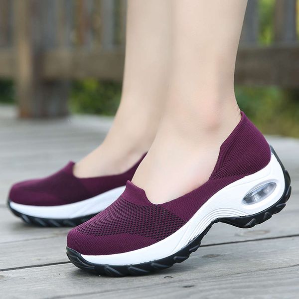 

summer casual shoes women's korean 2021 flying knitting breathable women's casual large sports irem 1 51b6, Black