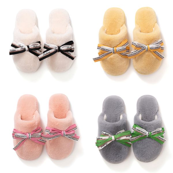 

girl shoes bowknot autumn winter clouds cute home cotton slipper white yellow women warm breathable fashion all inclusive plush slippers