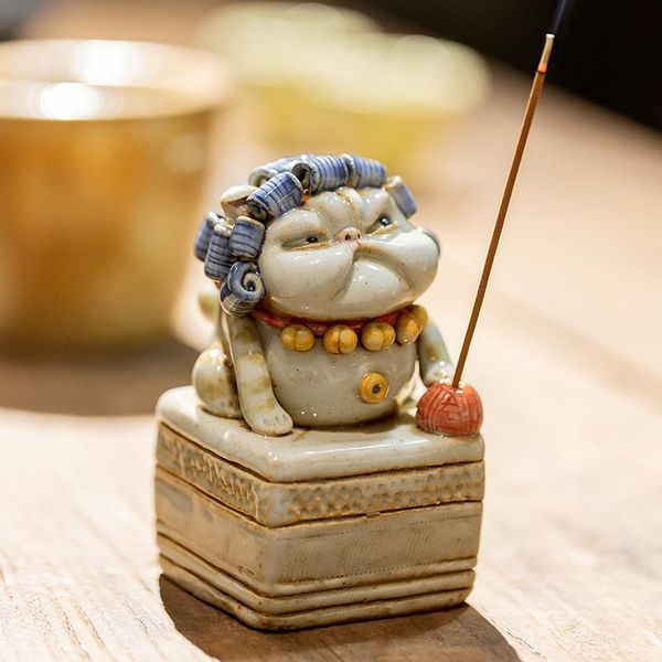 

backflow handmade incense burner small ornaments cat pocelain creative indoor bruleur encens home decor eb50xx fragrance lamps