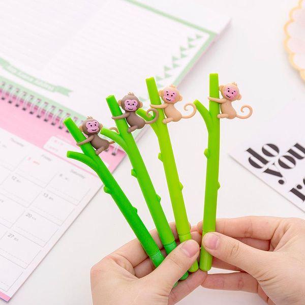 

gel pens 12 pcs super cute little monkey climbing tree lovely neutral pen 0.5 black student stationery