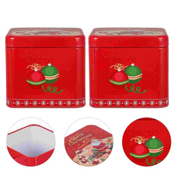 

gift wrap 2pcs creative tinplate boxes adorable candy jars christmas theme cookie