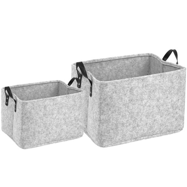 

2pcs felt baskets large foldable clothing storage basket with handle