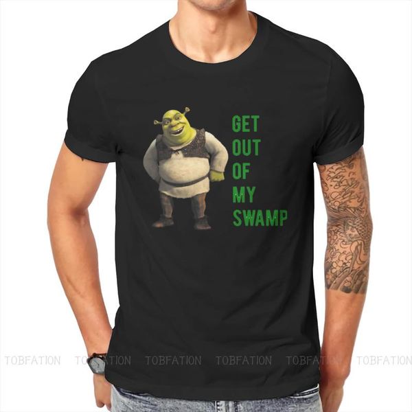 

men's t-shirts shrek fiona film man tshirt get out of my swamp individuality t shirt original sweatshirts trend, White;black