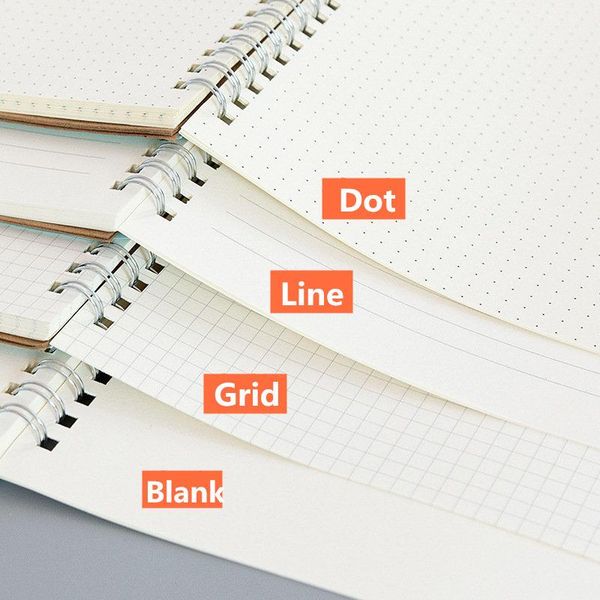 

kawaii journal a5 spiral notebook kraft agenda daily planner grid dot blank line diy drawing stationery kpop office supplies notepads, Purple;pink