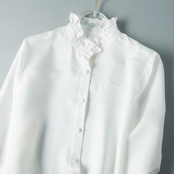 

blouses hangzhou satin white women's silk blouse long sleeve shirt ear ee collar spring