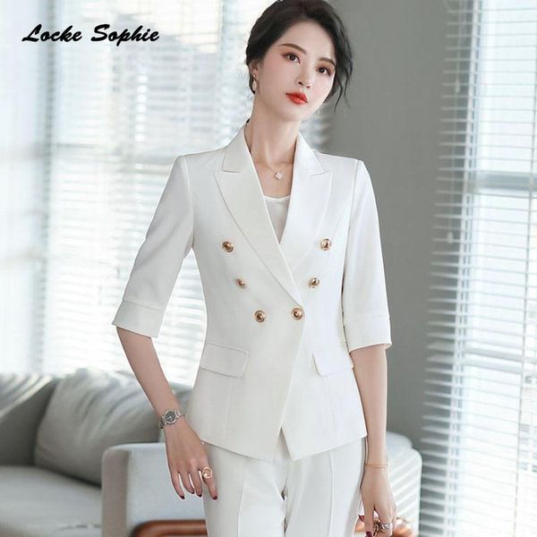 

1pcs women's plus size slim fit blazers coats 2021 summer cotton blend button splicing small suits jackets ladies skinny &, White;black